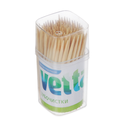 зубочистки 150шт vetta, бамбук, пластиковая упаковка