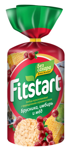 хлебцы fitstart мультизлаковые брусника, имбирь и мед 100 г