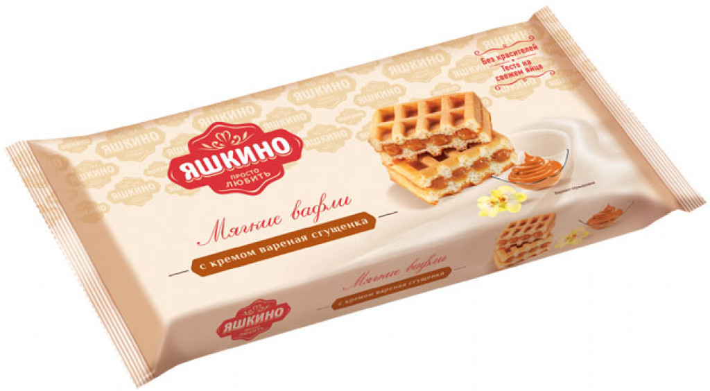 вафли яшкино мягкие с вареной сгущенкой 120г