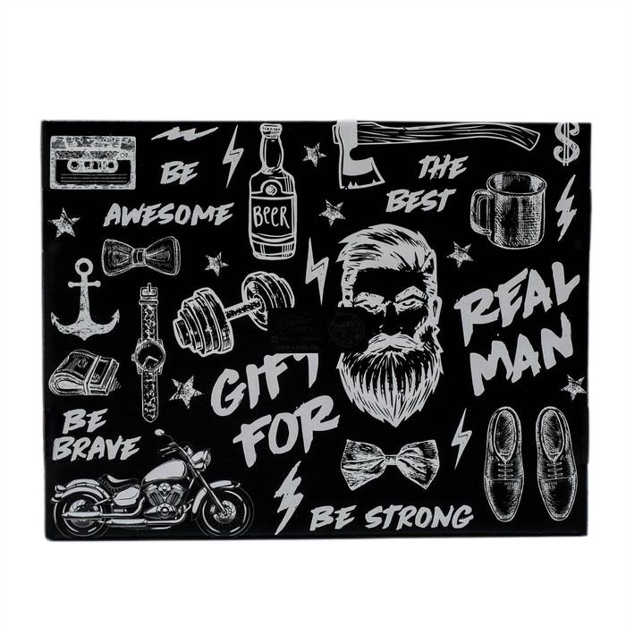 коробка складная брутальному мужчине 27×21×9см