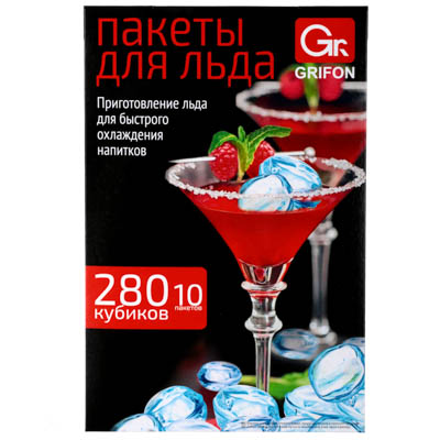 grifon пакеты для льда, с завязками, 280 шариков, пвд