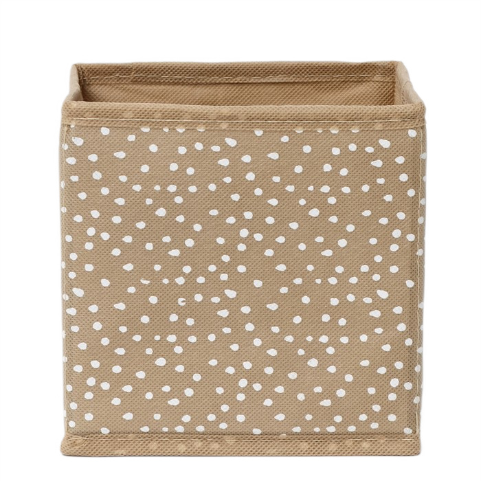 короб для хранения доляна points 14х14х14см цвет бежевый