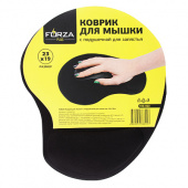 коврик для мышки с подушечкой для запястья forza, 23х19см, резина, полиэстер промо