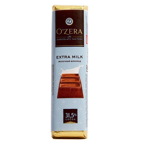 шоколад молочный o`zera с желейной-клубничной начинкой 50г