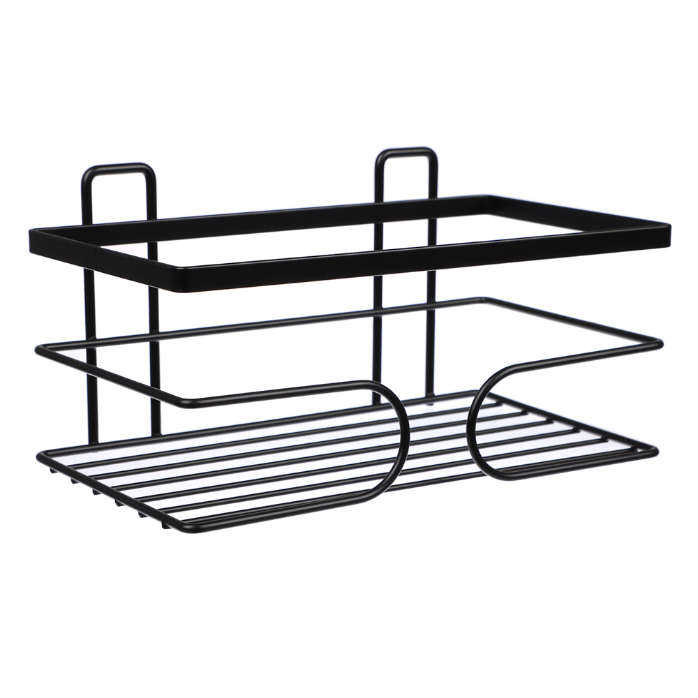 полка настенная прямоугольная vetta металл цвет черный 24x14x6,5см