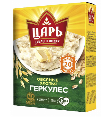 хлопья царь овсяные геркулес 400г