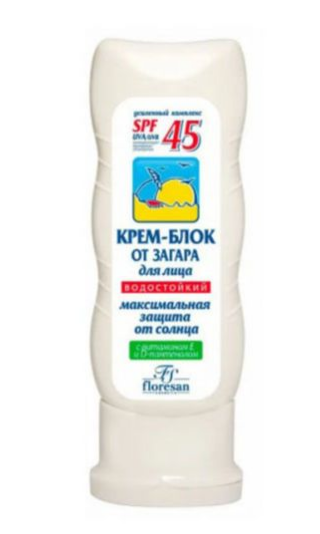 крем-блок от загара 60мл spf 45/водостойкий floresan ф-113f