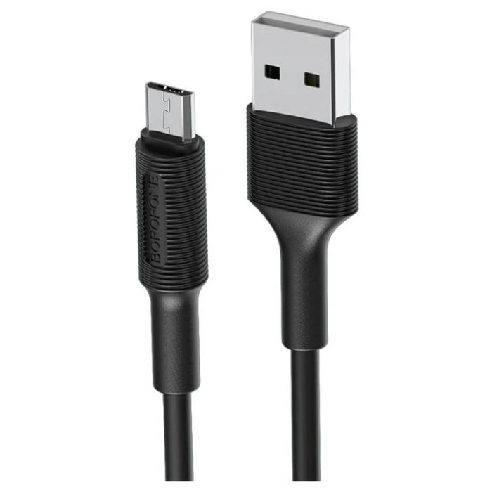 кабель borofone bx1 microusb-usb 2.4 а 1м pvc оплётка чёрный