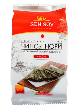 чипсы sen-soy нори из морской капусты kimch 4,5гi