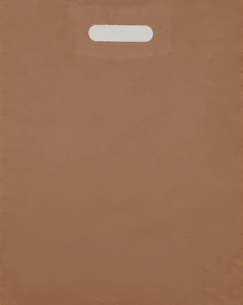 пакет полиэтиленовый, с вырубной ручкой, коричневый, 34х45, 33мкм