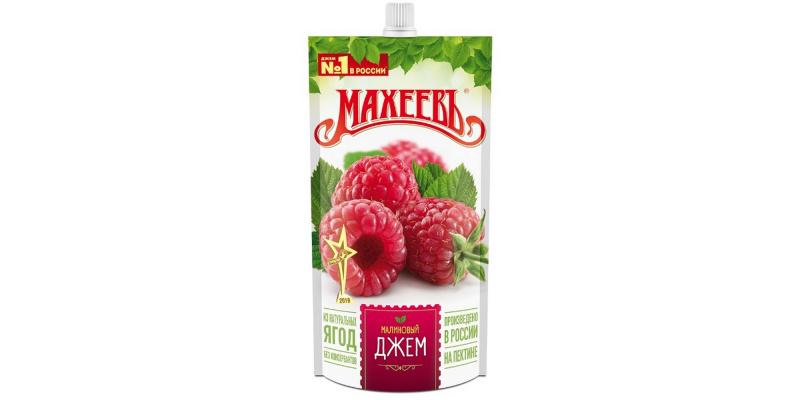 джем "малиновый" махеевъ дой-пак с дозатором 300 гр