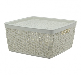 коробка 8,0л "бязь" с/кр белый ротанг (10) м2326