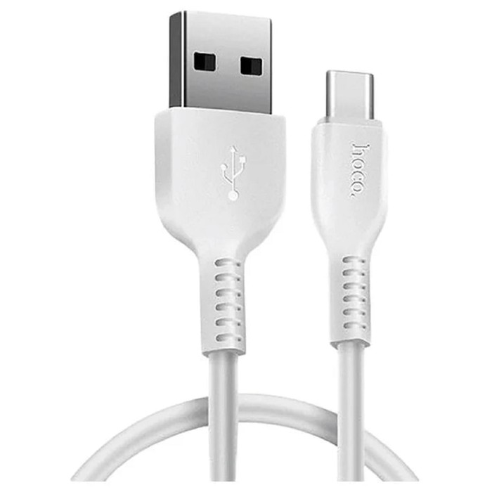 кабель hoco x20 type-c - usb 3а pvc оплетка белый 2м
