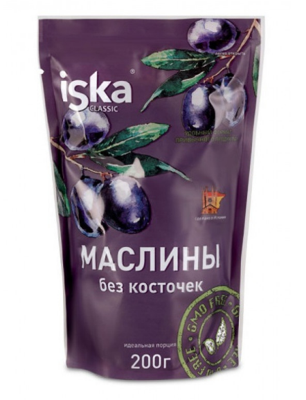маслины черные б\к дойпак иска 200г
