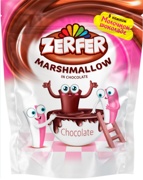 маршмеллоу в мол.шок.клубника/сливки zerfer 80г