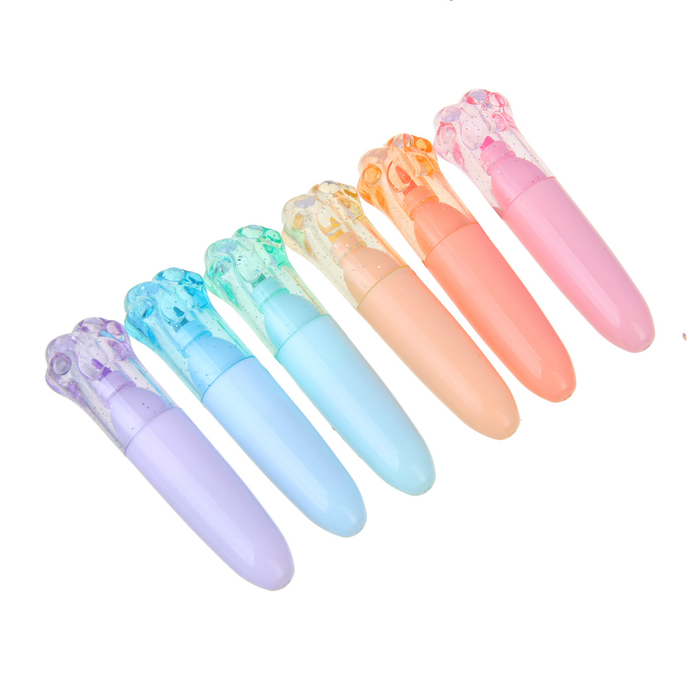 маркер-выделитель с колпачком в форме лапки 6 цветов