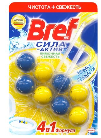 подвесной блок д/унитаза сила актив/лимонная свежесть бреф 2х50г