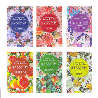 аромасаше ladecor special collection, 10гр, 6 ароматов