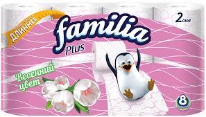 туалетная бумага familia plus весенний цвет 2 слоя 8 рулонов
