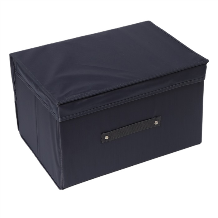 короб стеллажный для хранения с крышкой ladо́m цвет графитовый 40х30х25см