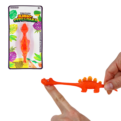 игроленд тянучка дино-стрелялка, тпр, 10х2х1см, 4 дизайна