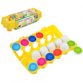 cортер обучающий игроленд "коробка с яйцами", пластик, 29х10х7см
