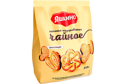 печенье сахарное глазир. яшкино 350г чайное