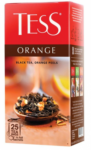 чай черный tess orange 25п