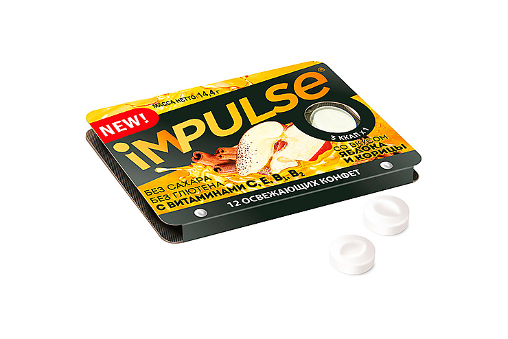 конфеты освежающие impulse яблока-корица