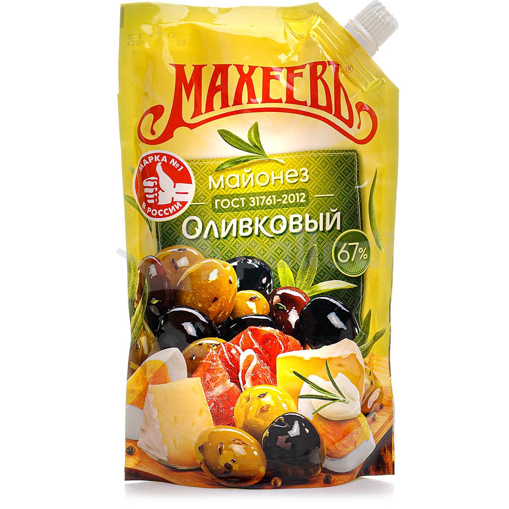 майонез оливковый махеевъ 50,5% дой-пак 400мл 380 гр
