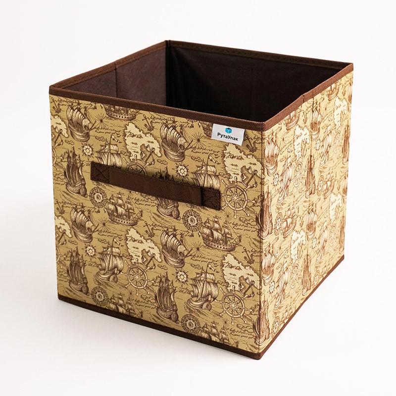 у коробка для хранения морская история 30x30x30 ткань