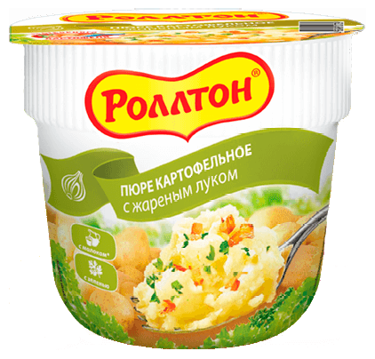 пюре картофельное с жареным луком роллтон б\п стакан 40г