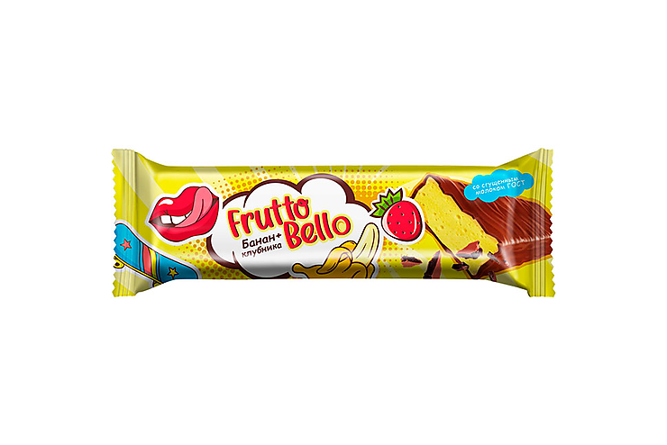 батончик суфле клубника-банан в темн.шг.35г.fruttobello