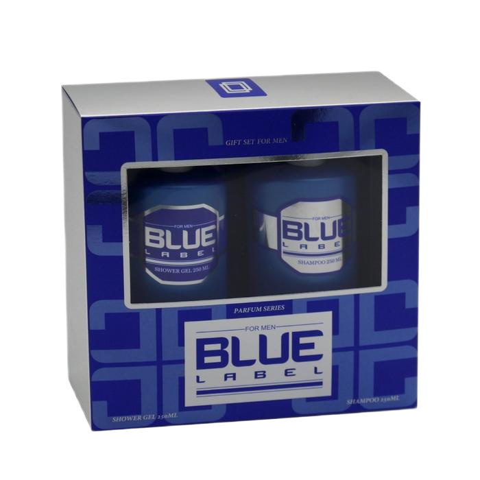 подарочный набор мужской blue label n 371 шампунь 250мл и гель для душа 250мл