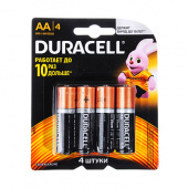 батарейки duracell basic аа, 4шт, cn