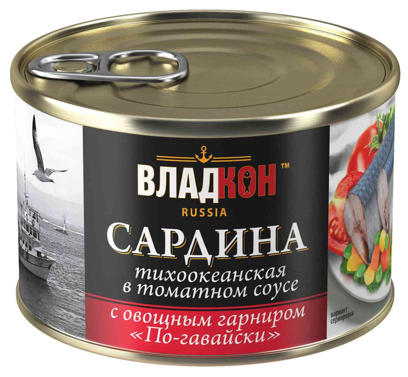 сардина т/о атлант в т/с овощ по-гавайски владкон 250г