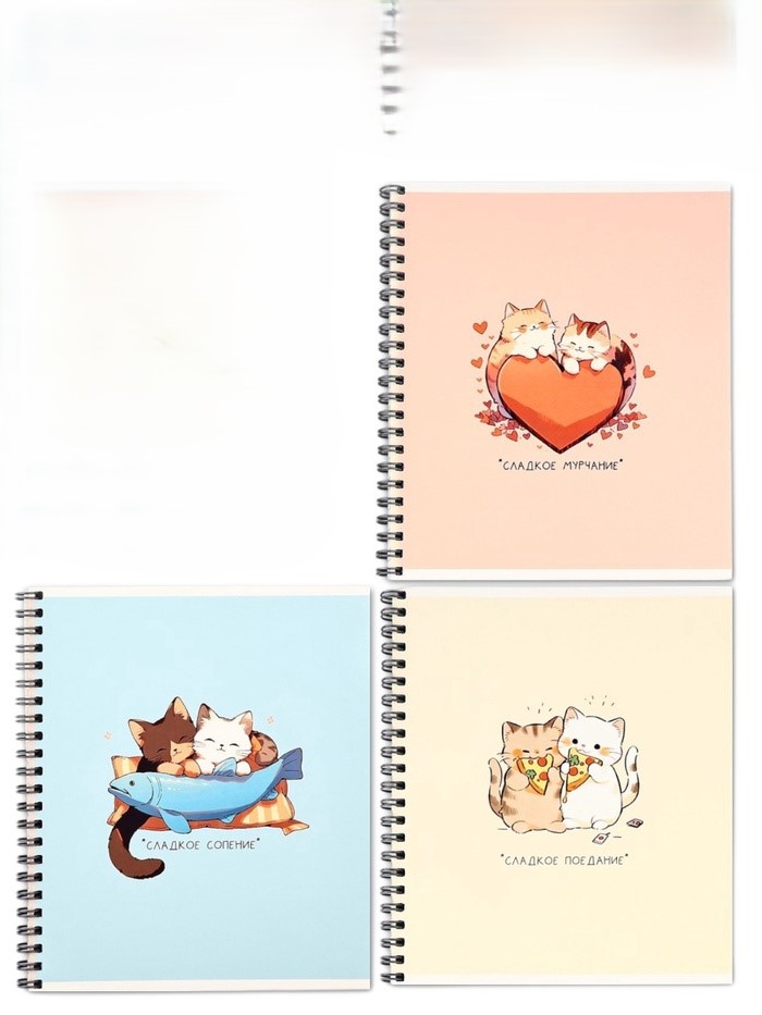 тетрадь а5 на спирали аниме котики 3шт 48л