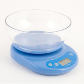 весы кухонные электрон., жк-дисплей, с пластиковой чашей 1л, нагрузка до 5кг, 4 цвета, арт.сх-046