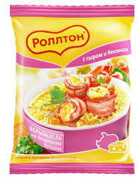 вермишель роллтон на домашнем бульоне с сыром и беконом 60г