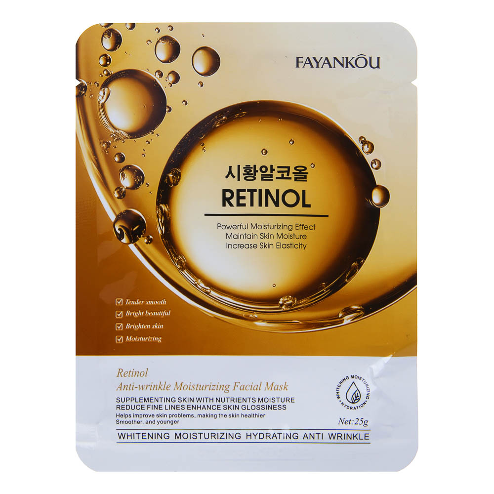 маска тканевая антивозрастная с ретинолом fayankou 25г