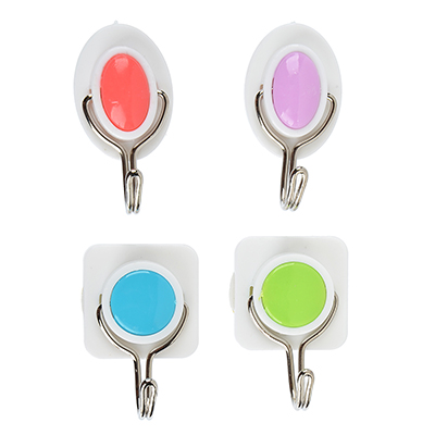 крючки самоклеящиеся на блистере веселый роджер, 4 шт, пластик, металл, фигурные "светофор"