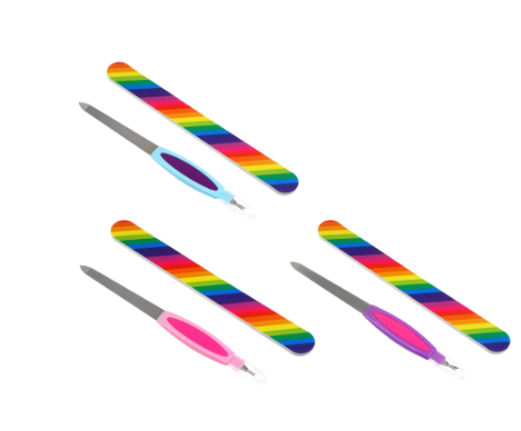 набор маникюрный 2 пр пилка металлическая с триммером, пилка наждачная юниlook