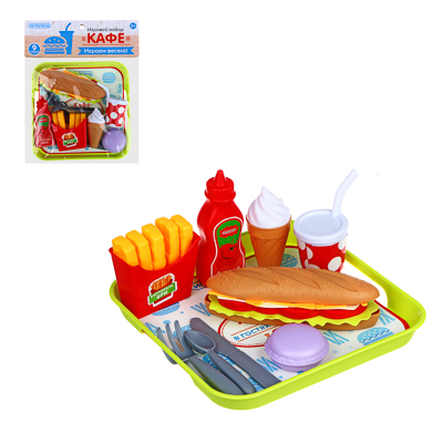 игроленд набор игровой "кафе", 5-9пр., abs, 19, 5х26х5см, 3 дизайна
