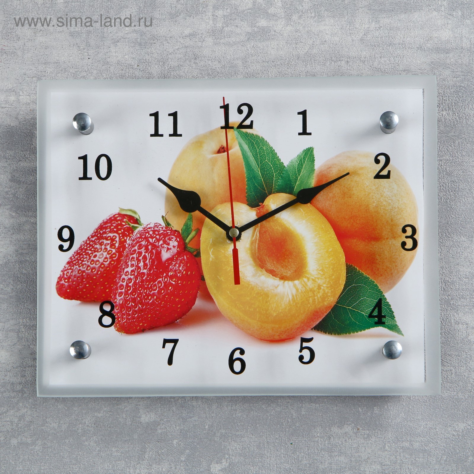 часы настенные, серия: кухня, "абрикосы и клубника", 20х25  см 1251830