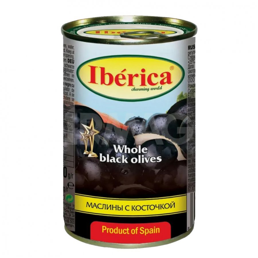 маслины iberica с косточкой ж\б 360г