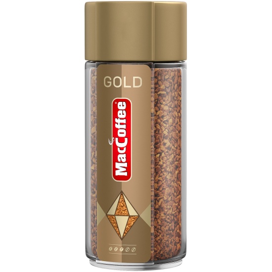 кофе натурал раств сублим maccoffee gold ст/б 100г
