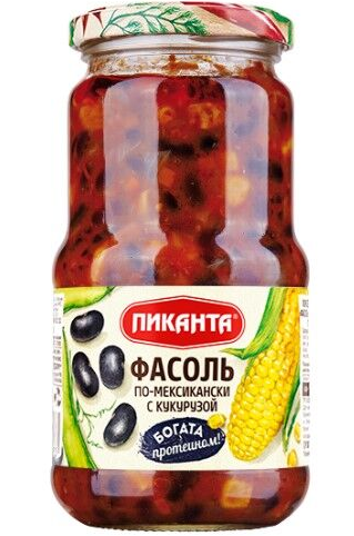 фасоль по-мексикански с кукурузой пиканта 470г
