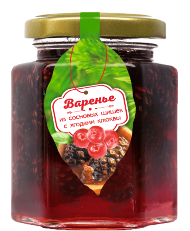 варенье из сосновой шишки с ягодами клюквы 240г
