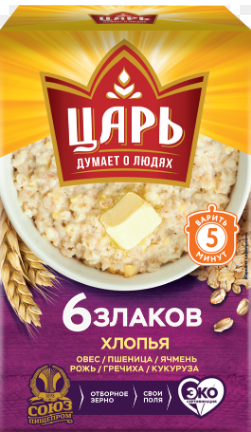 хлопья царь из 6-ти злаков 400г