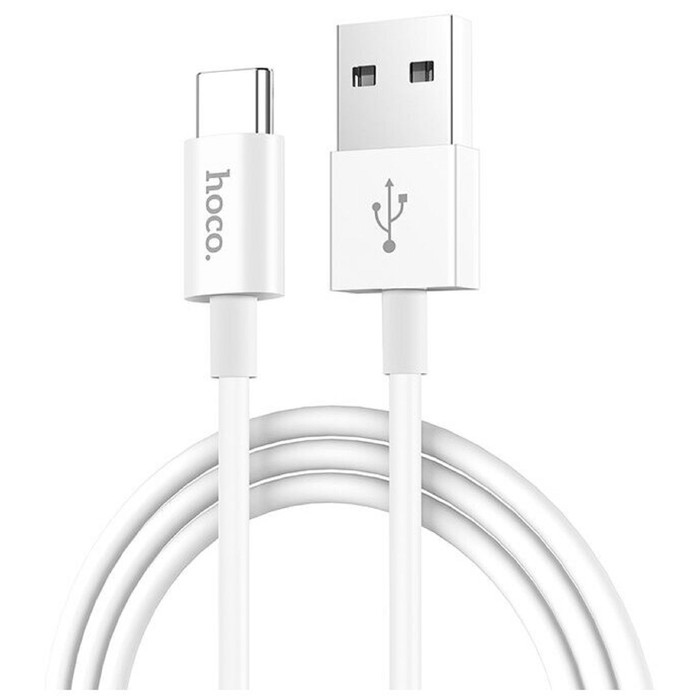 кабель hoco x23 type-c - usb 3а tpe оплетка белый 1м